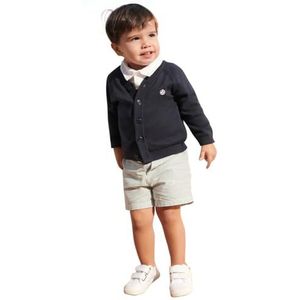 Petit Bateau Gebreid babyvest voor, blauw, 24 Maanden