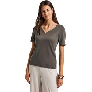 Street One - Dames Shirt - Bruin - Sweetheart Halslijn