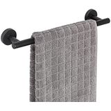 WENKO Bosio Badhanddoekstang, lang handdoekenrek met veel ruimte voor badhanddoeken, douchehanddoeken en handdoeken, massieve kwaliteit van roestvrij staal met matte afwerking, 40 x 5,5 x 7 cm, zwart