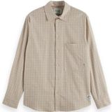 SCOTCH & SODA - Overhemd - Sand/Wit - Flanel - Lange Mouw - Comfort Fit