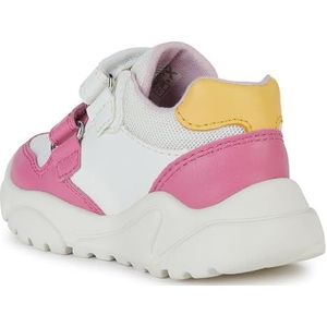 Geox B CIUFCIUF Girl A Sneakers voor jongens en meisjes, wit/donkerroze, 25 EU, Wit Dk Roze, 25 EU