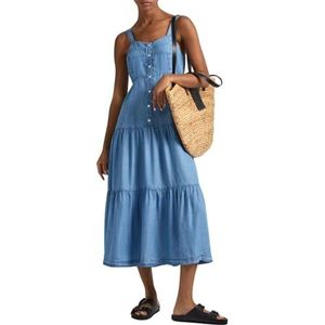 Pepe Jeans - EDITH - Zomerjurk - Night Blue - Jeanslook - Mouwloos - Midi