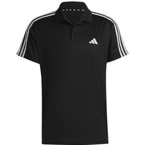 adidas Heren Train Essentials Piqué 3-Stripes Training Polo Shirt Korte Mouw Polo Shirt, 3XL Zwart/Wit