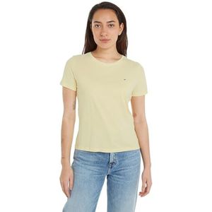 Tommy Jeans S/S gebreide tops voor dames, Citroenschil, XS