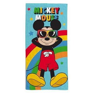 hermet, Disney Mickey Mouse strandhanddoek, 70 x 140 cm, badhanddoek voor strand of zwembad, 100% zacht katoen, praktisch en licht