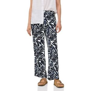 Cecil - Neele - Dames Broek - Blauw - Crêpe met Patroon