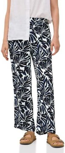 Cecil - Neele - Dames Broek - Blauw - Crêpe met Patroon