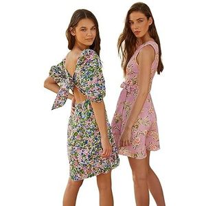 Trendyol Polyester Mix Jurk - Meerdere kleuren - Standaard 38 Meerdere kleuren, Meerkleurig, 64