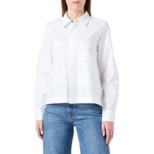 G-STAR RAW Boxy shirt met lange mouwen voor dames, wit 4481-110, maat S, wit (White 4481-110), S