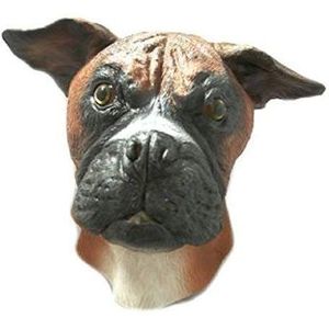 De Rubber Plantation TM 619219293495 Boxer Hond Latex Masker Canine Dier Halloween Fancy Jurk Volledige Hoofd Kostuum Accessoire, Unisex-Volwassene, Een Maat