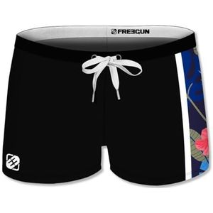FREEGUN Zwembroek voor heren, badboxer, zacht en comfortabel, zwart/blauw/beige/roze, 8-10 Jaren