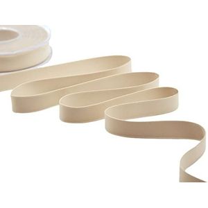 Furlanis - Dubbel satijn, lint voor decoraties, cadeaupakketten, gastgeschenken - beige, 15 mm x 20 m