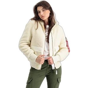 Alpha Industries Ritssluiting Teddy Dames Vliegers Jas Off White