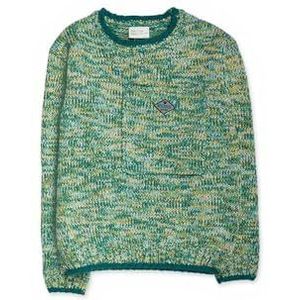 New Era trui van tricotstof, groen, geel, blauw en beige, met tas voor kinderen., Grijs, 14 Jaren