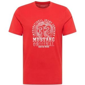 MUSTANG - Austin - T-shirt - Neonrood/Wit