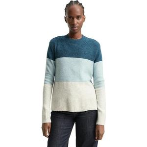 Tom Tailor Denim - Damespullover - Colourblocking - Regular Fit - Hoge Ronde Hals