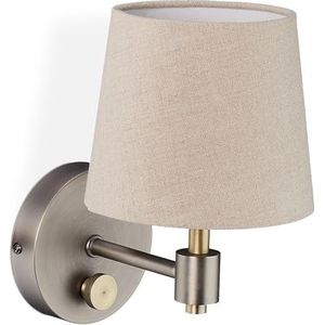 Relaxdays Wandlamp Vintage - Muurlamp Slaapkamer - Dimbaar - E14 Fitting - Lampenkap
