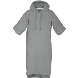TOM TAILOR Surf poncho voor dames en heren, S-M, 100% katoen/badstof, badponcho met capuchon, buikzak en geborduurd logo, grijs (Moody Grey)