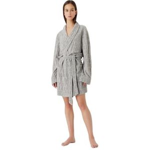 Emporio Armani Heren Men's Dressing-Gown Jacquard Bold Logo Chenille Nightgown, Stone Jacquard, L/XL