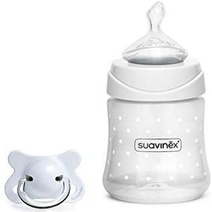 Suavinex 305912 geboorteset babyfles en fopspeen -2/4 maanden - 70 g, wit