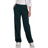 Street One - Straight Legs - Broek - Groen - High Waist, Stretch Tailleband, Viscosemix