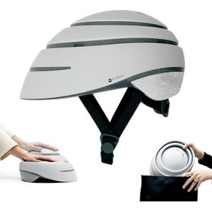 Opvouwbare fietshelm voor volwassenen (Closca Helmet LOOP). Helm voor fietsen en elektrische step/scooter voor dames en heren (uniseks). Gepatenteerd ontwerp. (parel/reflecterend, maat L)