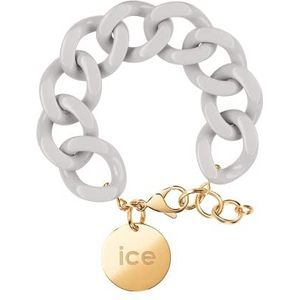 ICE - Jewellery - Chain bracelet - Wind - Grijze XL mesh armband voor vrouwen met een gouden medaille (020352)
