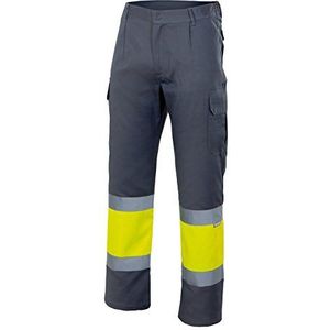 Velilla 156 - signaalbroek (maat S) kleur grijs en geel fluorescerend
