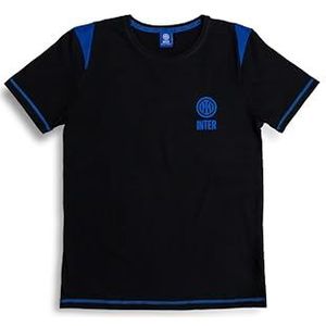 F.C. Inter, T-shirt, ronde hals, ondergoed, korte mouwen, zwart en lichtblauw, ondergoed, officieel product, Zwart, L