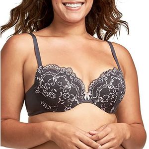 Maidenform Vrouwen Love to Lift-Fishnet Plunge Push Up Everyday BH, Rising Smoke/Gentle Peach Crossdye, 85D