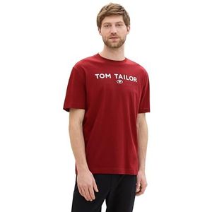 TOM TAILOR Heren T-shirt, 13721, bordeauxrood, XXL