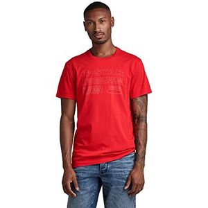 G-STAR RAW Heren Originong Sleeve T-Shirt, rood (Acid Red C506-A911), S, Rood (Acid Red C506-a911), S