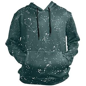 ZZKKO Galaxy Constellation capuchontrui voor trui, lange mouwen, dun, workout, sweatshirt, medium
