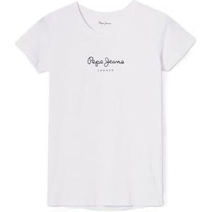 Pepe Jeans New Virginia SS N T-shirt voor dames, Wit, XXS