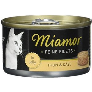 Miamor kattenvoer fijne filets Thunish + kaas 100 g, verpakking van 24 (24 x 100 g)