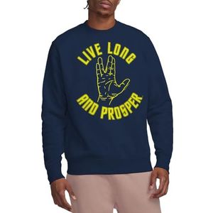 Star Trek Live Sweatshirt met lange hand en ronde hals, marineblauw, klein, marineblauw, S