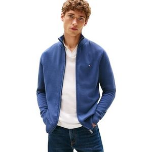 Tommy Hilfiger Trui met ritssluiting voor heren, Blauw (Egeïsche Zee), XS