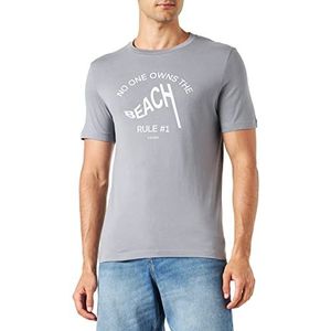 s.Oliver Heren T-shirt met korte mouwen, grijs, M