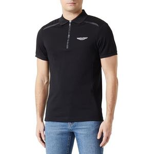 Hackett London Heren Am Zip Polo, Zwart (zwart), S