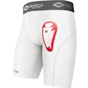 ShockDoctor compressieshort heren (diepe bescherming) met BioFlex Cup - ontwikkeld voor vechtsport: boksen, karate, taekwondo, krav maga, MMA, Muay Thai ..
