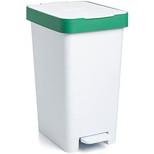Tatay Smart pedaal-emmer, 25 l inhoud, intrekbaar pedaal, polypropyleen, BPA-vrij, vuilniszak, 30 l, groen, recyclebaar, afmetingen: 26 x 36 x 47 cm