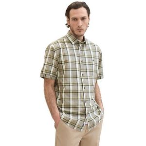 TOM TAILOR heren overhemd, 35373 - Olive Multicolor Check, L