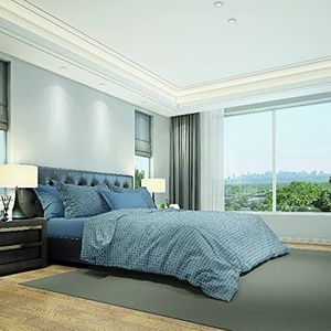 Homemania 13200 Carl-Geometric-enveloppen, single met dekbedovertrek, kussensloop voor het bed, blauw, grijs, katoen, 150 x 200 cm