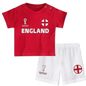 FIFA Unisex Kids Officiële Fifa World Cup 2022 Tee & Short Set - Engeland - Away Country Tee & Shorts Set (pak van 1), Rood/Wit, 24 Maanden