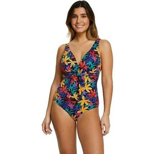 Sans Complexe Island Dream eendelig badpak zonder beugel voor dames, Zwarte bloemen, 40/42 NL