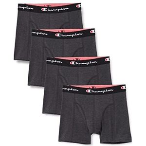 Champion Core x4 korte boxershorts, donkergrijs-gemêleerd, L (4-pack) voor heren