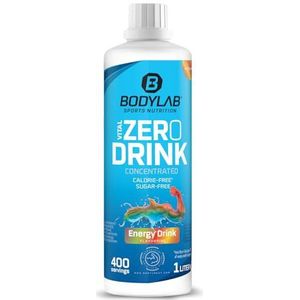 Bodylab24 Vital Zero Drink Concentrated Energiedrank 1000ml, drinkconcentraat suikervrij, zero siroop, met vitaminen en l-carnitine, sportdrank met weinig calorieÃ«n