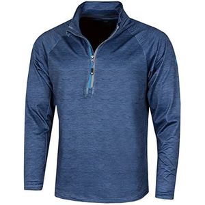 Island Green Heren 2021 Raglan Wicking Stretch Golf 1/4 Zip Sweater, Marine Marl/Marine, S