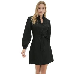 TRENDYOL Dames Mini Wrapover Regular Dress, zwart, 36