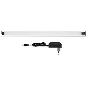 REV SLIMTOUCH kastverlichting, LED onderbouwlamp plat 18mm - uitbreidbaar, 52cm, 9W, 620lm, zilver